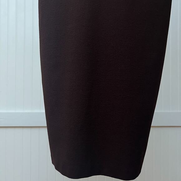 Vince Dress Brown Old Money Mushroomcore Sheath Midi Bodycon Stretch Knit 8 - Picture 7 of 13